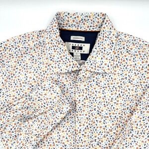 Joseph Abboud Modern Fit Stretch Mini Leaf AOP Button Up Shirt‎ Mens Large 0503